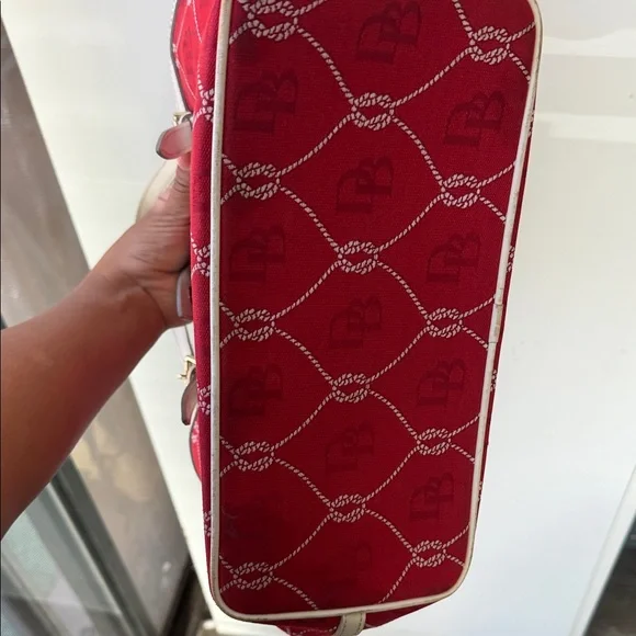 Dooney & Bourke Red Tote with Cream Accents - Picture 7 of 7